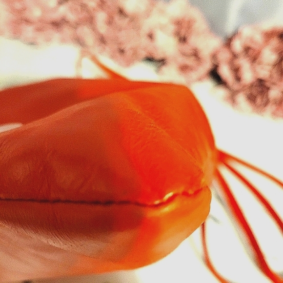 HOBO 'Prose' Orangish/Red Cinched Top Leather Crossbody & Shoulder Purse - Picture 8 of 11